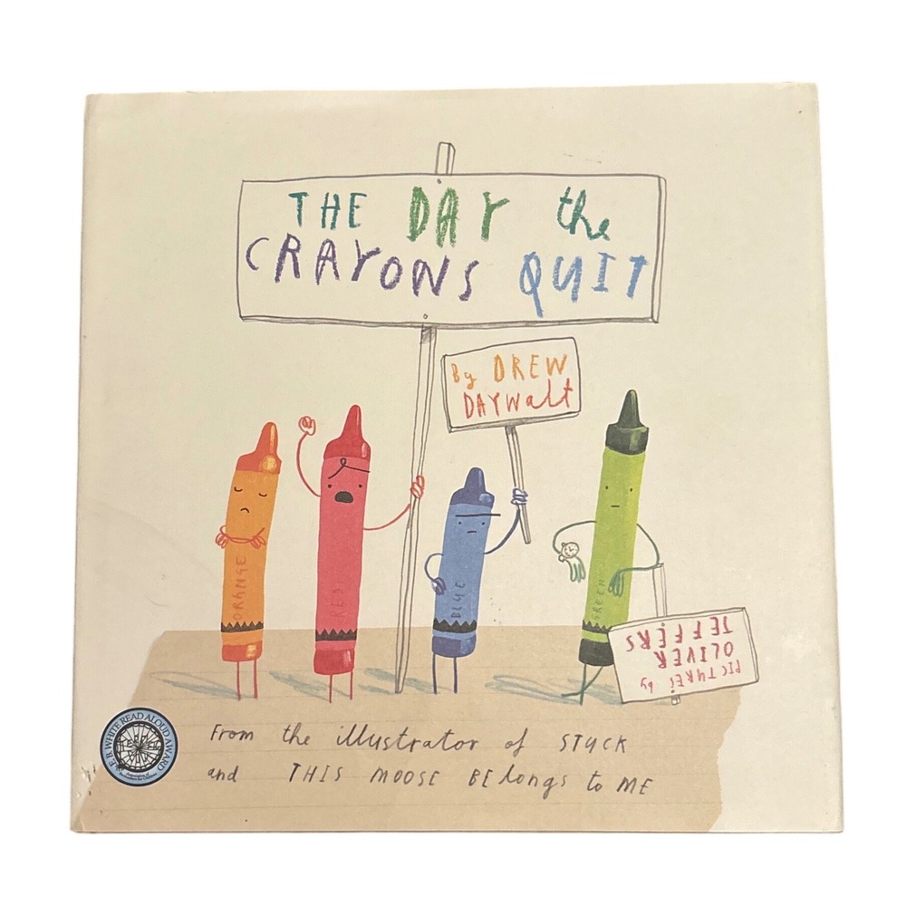 The Day the Crayons Quit Picture Book Drew Daywalt Oliver Jeffers Large Harcover